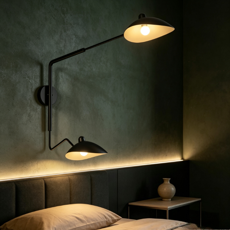 Home Bathroom Lighting Design - Długie ramienne lampy ścienne LED w