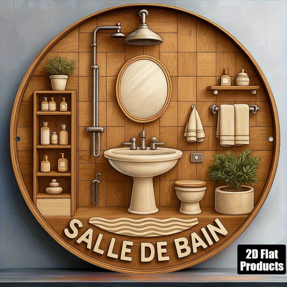 Home Bathroom Wall Decor - CIFBUY Retro Francuska Okrągła Dekoracja Ścienna