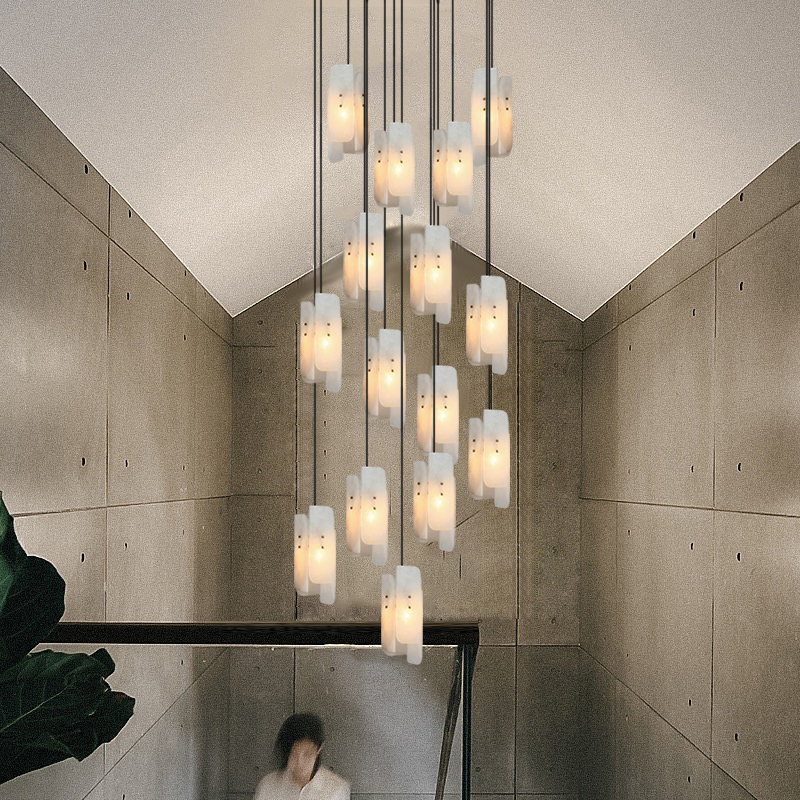 Home Bathroom Lighting Design - Amerykański Żyrandol LED z Marmuru i