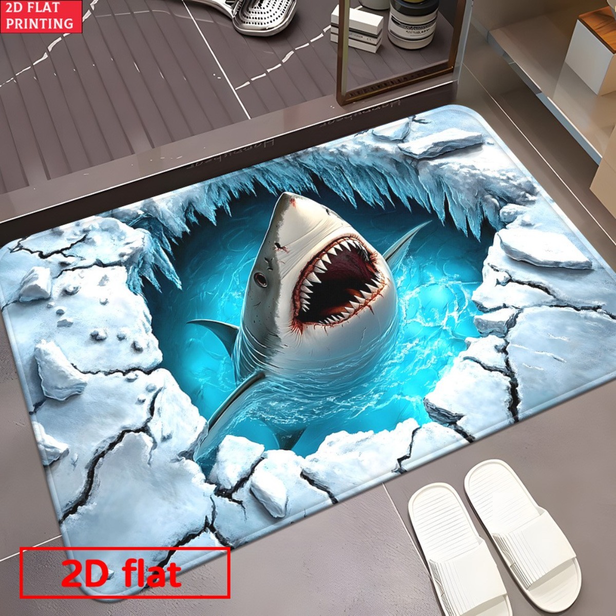 3D Mata Flanelowa Rekin Łamiąc – Home Bathroom Break recenzja i cena