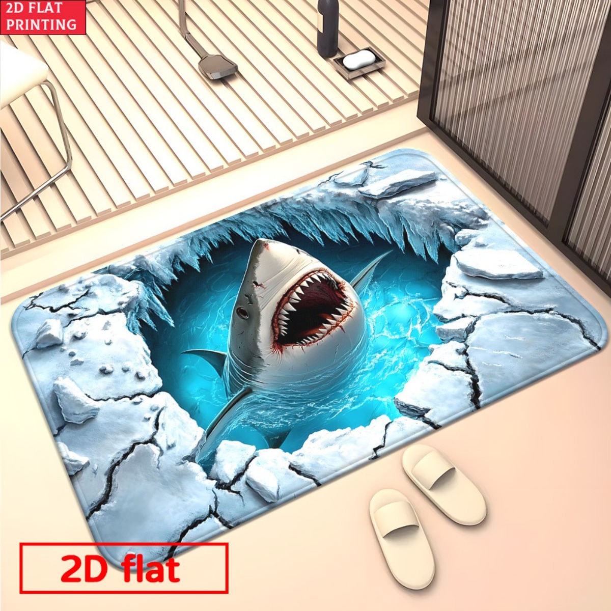 3D Mata Flanelowa Rekin Łamiąc – Home Bathroom Break recenzja i cena