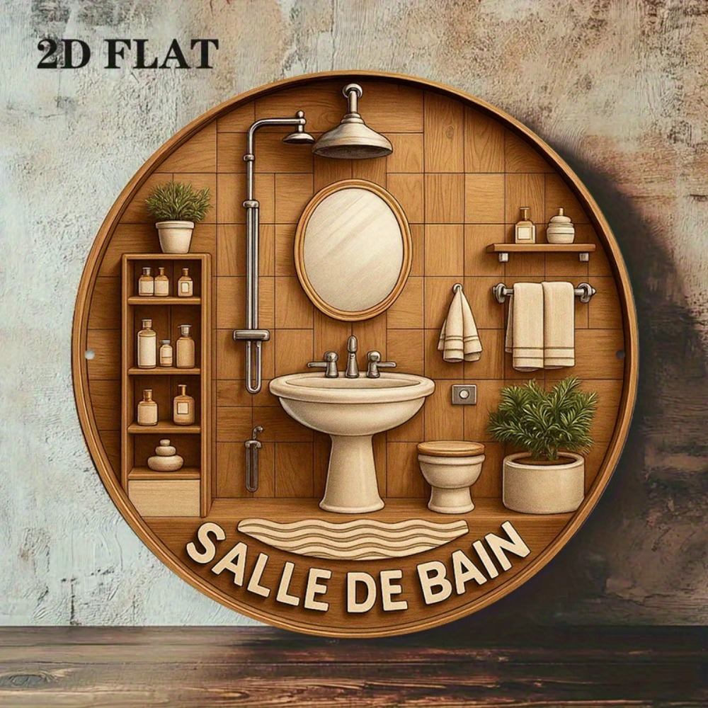 CIFBUY Retro Francuska Okrągła – Home Bathroom Wall Decor recenzja i cena